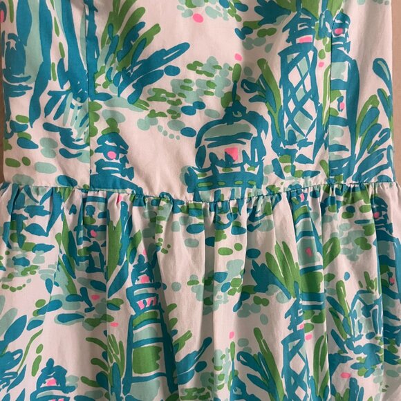 Lilly Pulitzer Blue Lighthouse Strapless Babydoll Dress S - Picture 5 of 5
